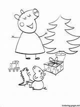 Peppa Pig Coloring Pages Christmas Pdf Colouring Getcolorings Getdrawings Color Colorings sketch template