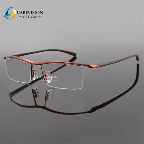 men s titanium half rimless tr90 myopia eyeglasses frames optical