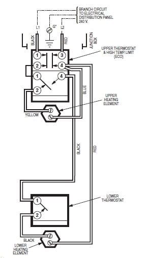 wiring diagram  water heater   wire  water heater thermostat  simultaneous
