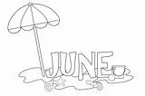 June Coloring Pages Beach Kids sketch template