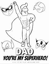 Coloring Dad Pages Super Father Superhero Printable Cute Re sketch template