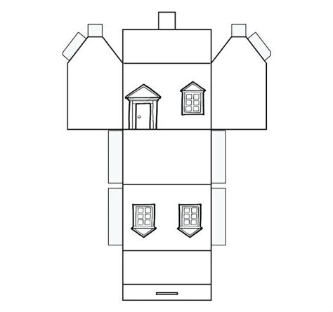 foldable house template printable paper  folding gingerbread