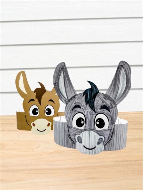 donkey headband craft  kids  template story simple everyday mom