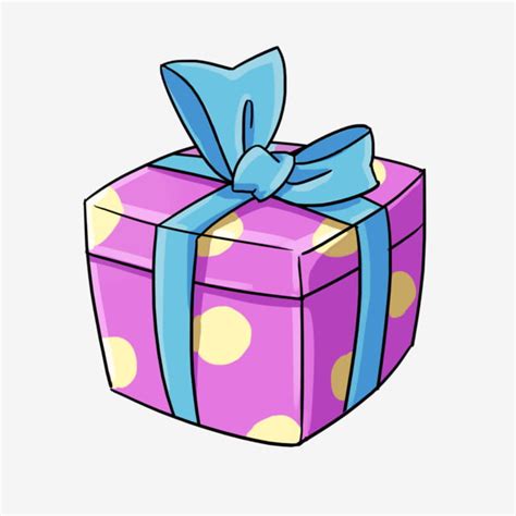 gifts box clipart vector cartoon hand painted purple gift box cartoon illustration gift gift