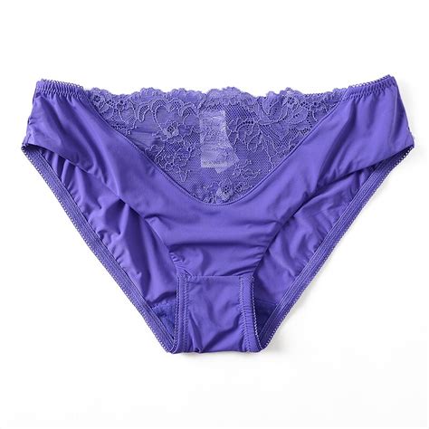 low waist ice silk lace women brief comfortable lady panties ladies