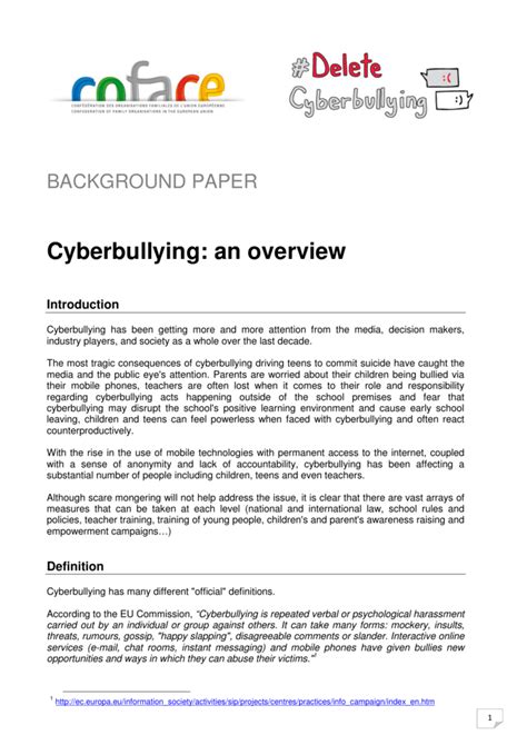 position paper  cyberbullying bullying  sports