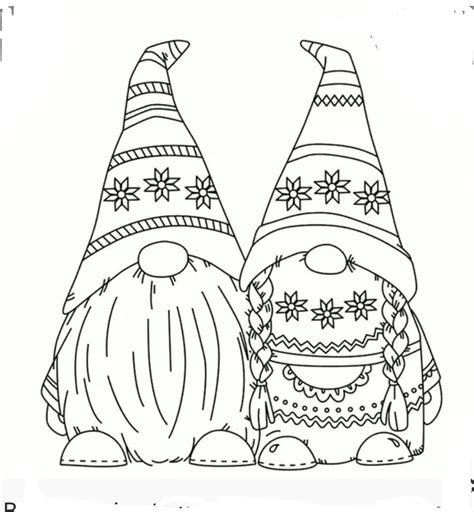 christmas gnome coloring page funny smiling xmas gnome coloring page