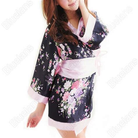 hot new women sexy japanese kimono stage evening lingerie dress bath