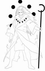 Lineart Madara Uchiha Naruto Sasuke Advance996 Uchiwa Spetri sketch template