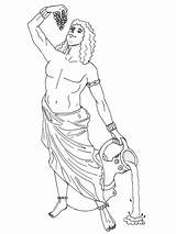 Dionysus Drawing Coloring Greek Pages Drawings Printable God Templates sketch template