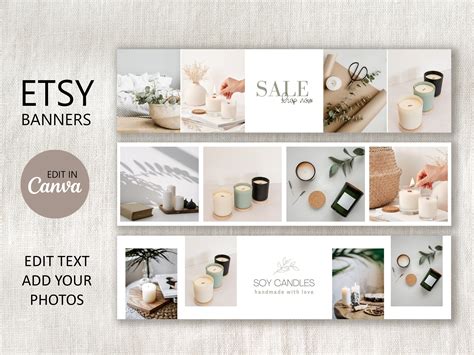 etsy banner template editable  canva diy etsy photo cover etsy