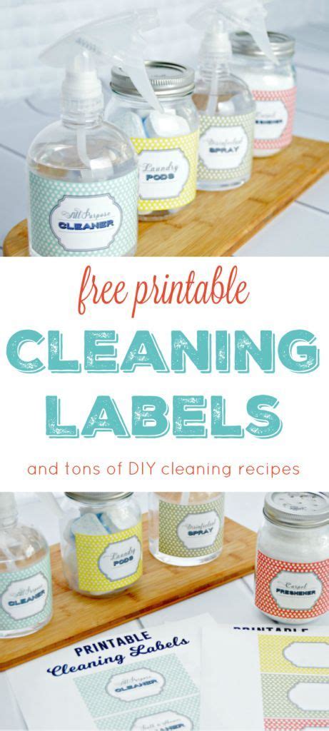 printable cleaning labels  tons  diy cleaning solutions