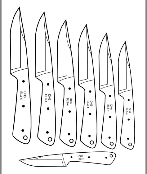 printable knife patterns printable templates