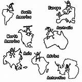 Continents Coloring Map Pages Kids Printable Cut Seven Sheet Europe Color Drawing Colouring Worksheet Outs Getdrawings Children Getcolorings Sheets Coloringhome sketch template