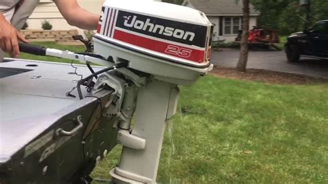 johnson hp outboard motor electric start long shaft   youtube