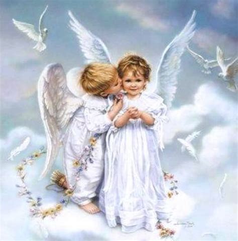 boy angel kissing girl angel angel pictures angel art cross paintings