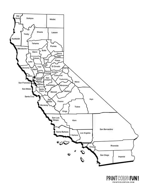 california maps basic facts   state  printcolorfuncom