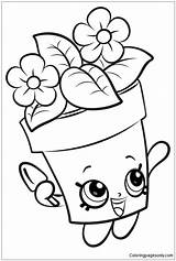 Shopkins Pot Pages Flower Coloring Dolls Toys Printable sketch template