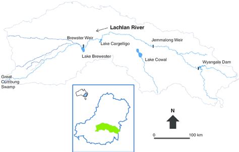 map showing  location   lachlan river catchment    scientific diagram