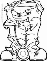 Coloring Spongebob Gangster Pages Gangsta Rapper Drawings Drawing Thug Squarepants Bugs Bunny Ghetto Cool Cartoon Bubakids Bob Color Printable Print sketch template