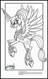 Coloring Celestia Princess Pony Little Pages Popular sketch template