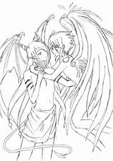Coloring Demon Pages Angel Devil Anime Demons Drawing Color Getcolorings Evil Deathangel Haseo Boy Drawings Manga Deviantart Printable Getdrawings Vampire sketch template