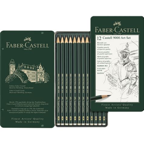 Estuche Metal Con 12 Lápiz Castell 9000 Arte Faber Castell · Faber