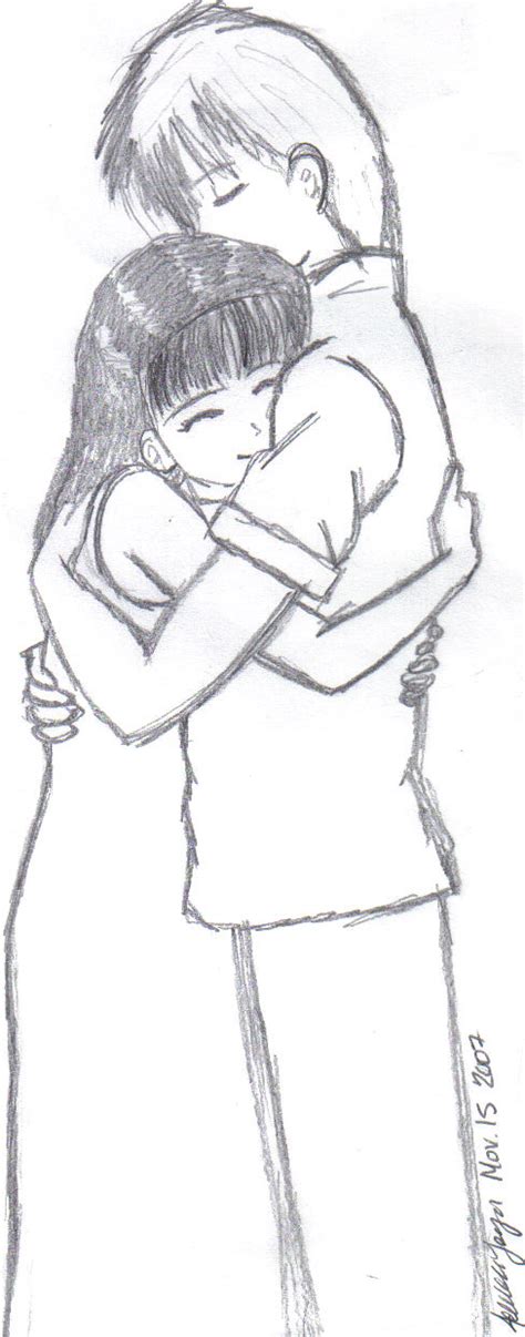 Easy Drawings Of Anime Couples Hugging