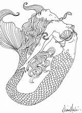 Mermaid Coloring Pages Mermaids Book Adults Detailed Printable Print Real Realistic Life Choose Board sketch template