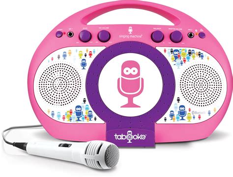 singing machine pink tabeoke portable bluetooth karaoke system singing machine