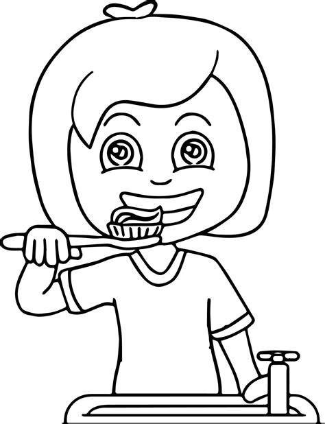 brush teeth coloring page