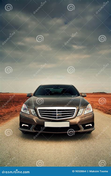 wide front view  car stock photo image  nature metal