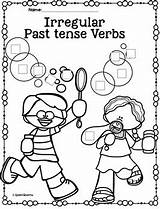 Tense Past Verb Crafts Irregular Verbs Regular Unit Action Preview sketch template