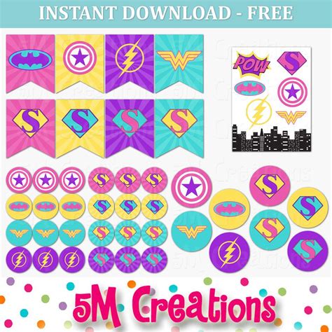 girl superhero party  printables  creations blog printable