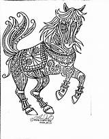 Coloring Horse Zentangle Pages Getdrawings sketch template