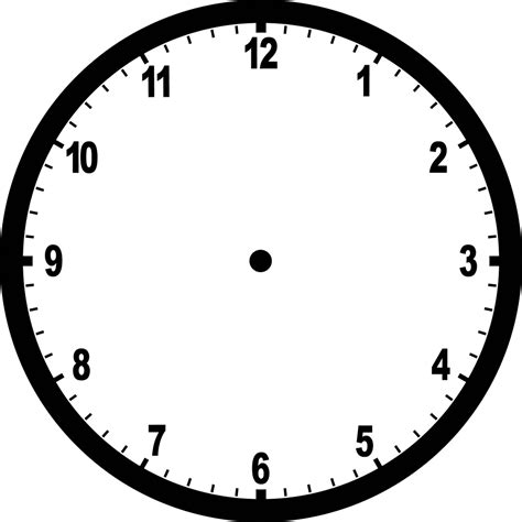 blank analogue clock template clipart