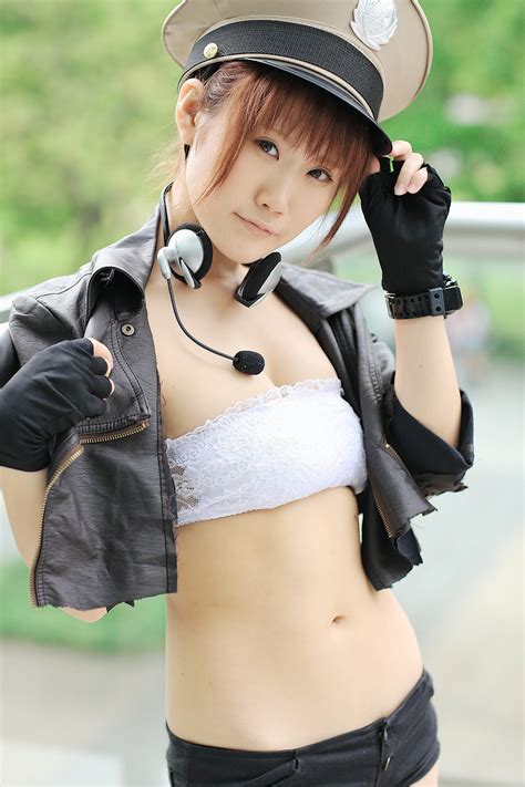 cleavage cosplay fingerless gloves headset jacket momoka ii original