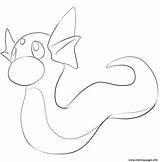 Pokemon Coloring Dratini Pages Lineart Printable Print Supercoloring Color sketch template