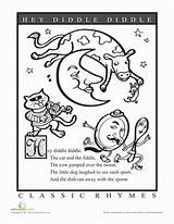 Diddle Hey Coloring Nursery Tales Fairy Worksheets Rhyme Rhymes Preschool Pages Worksheet Kids Activities Sheets Classic Words Pre Education Songs sketch template