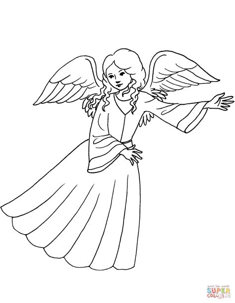 Cute Angel Girl Coloring Page Free Printable Coloring Pages