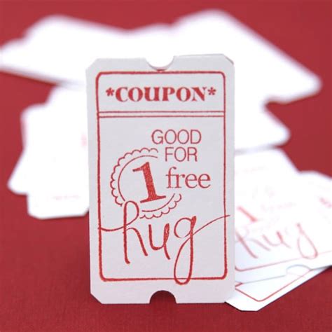 hug ticket coupon love coupons hand  theorangesparrow