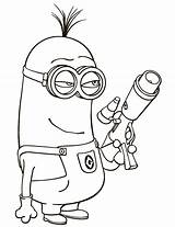 Minion Pages Coloring Kevin Coloring4free Despicable Related Posts sketch template