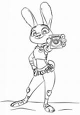 Zootopia Judy Coloring Hopps Nick Pages sketch template