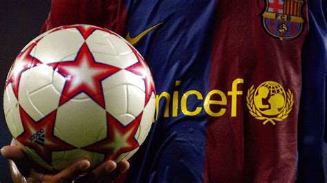 barcelona  drop unicef logo  shirt front sbs news