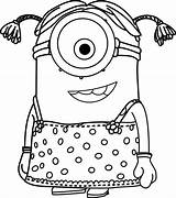 Minions Coloring Pages Kids Printable Colouring Girl Color Print sketch template