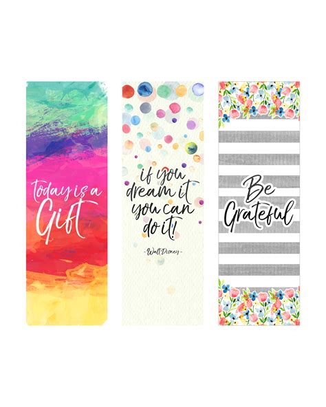 printable inspirational quote bookmarks  cottage market