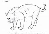 Panther Drawing Draw Step Animals Line Drawings Wild Schwarzer Animal Zeichnen Cartoon Zeichnung Drawingtutorials101 Panthers Zoo Zum Sketches Drawn Learn sketch template