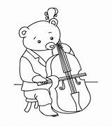 Violin Coloring Cello Pages Color Playing Bear Printable Kids Toddler Lovely Print Getcolorings Getdrawings Baroque Recognition Creativity Ages Develop Skills sketch template