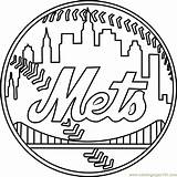 Mets York Coloring Logo Pages Sports Getcolorings Mlb Coloringpages101 Color sketch template