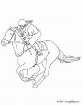 Jockey Melbourne Galloping Colouring Caballo Jinete Cheval Ausmalen Pferd Galope Hellokids Caballos Rider Carreras Competition Disegni Colorier Ausmalbilder Pferderennen Equitation sketch template
